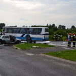 Ćwiczenia KSRG w Biłgoraju na skrzyżowaniu ulic Polnej i Granicznej w 2014 r.